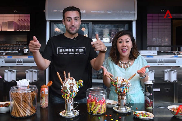 Making Crazy Shakes at Channel News Asia