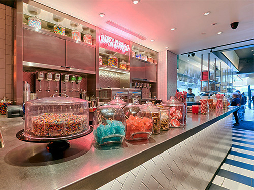 A view of our shake bar near Broadway, New York City.