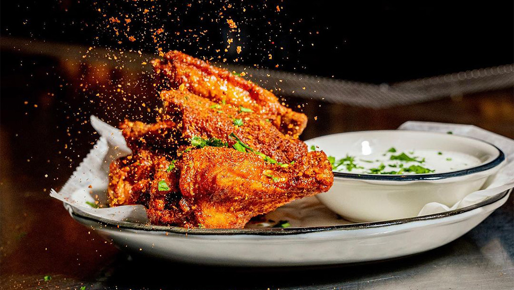 Our Korea Town Wings include these Hot Chicken Wings served with Buttermilk-Dill.