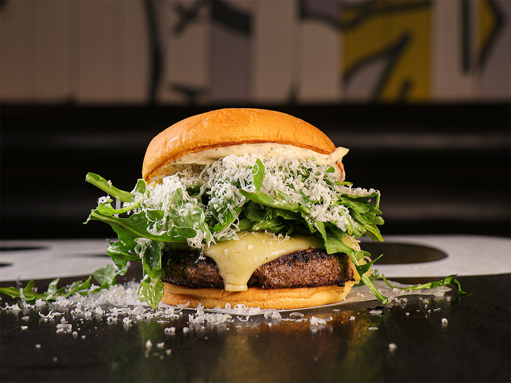 The Black Truffle Burger made for Belmont, Nashville burgers delivery.