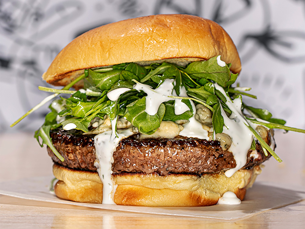 The Champ at our burger spot near City Hall Park, NYC.